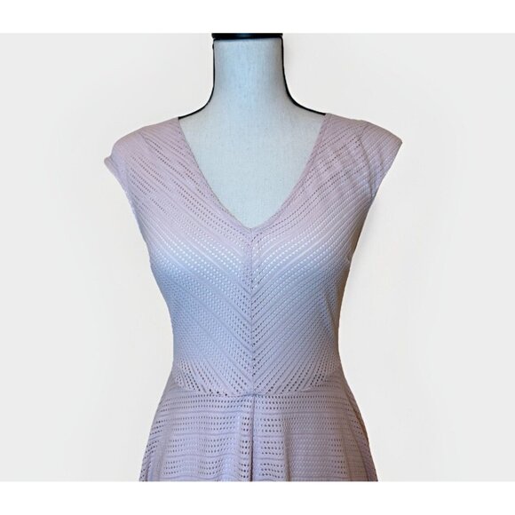 Bar lll Dress Women’s Small Pink A Line Cap Sleeve Circle Sheer Print Lined - Picture 5 of 12